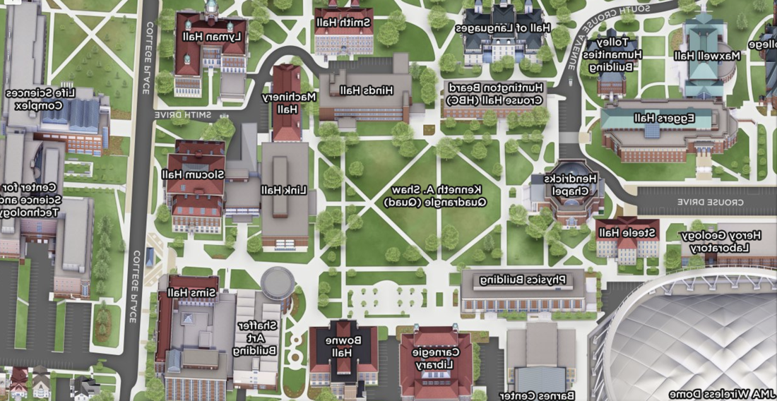 雪城大学互动地图与建筑标签.